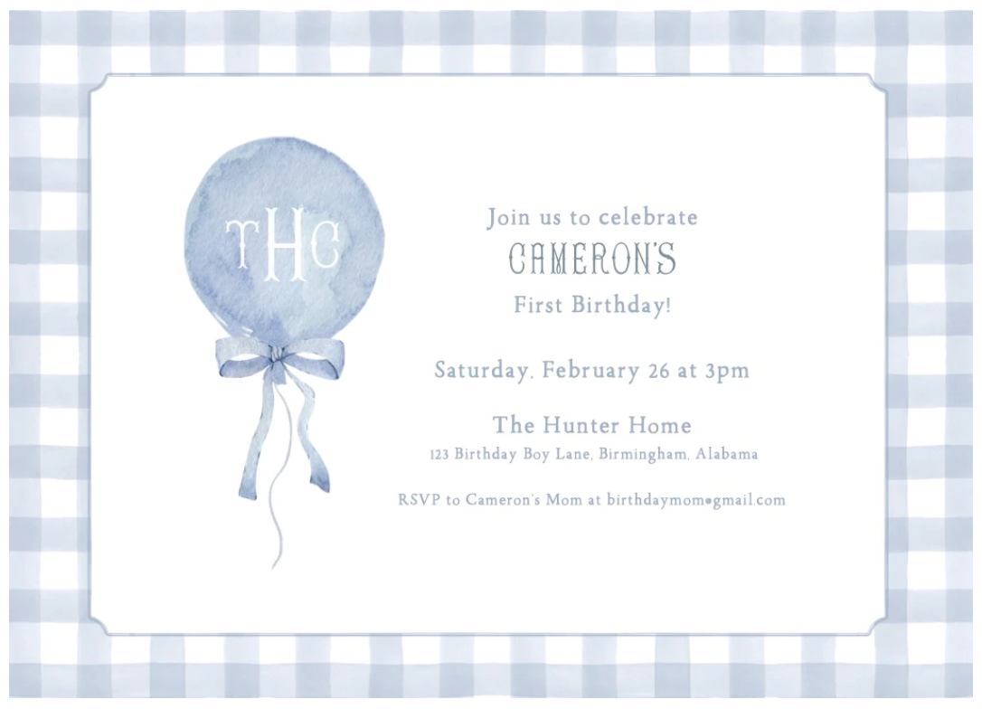 Cameron’s Classic Blue & White 1st Birthday