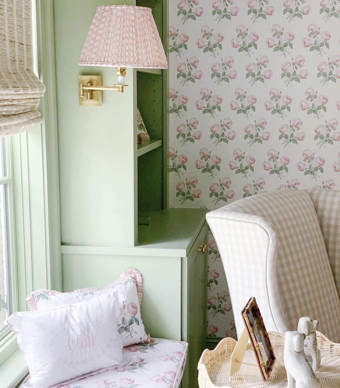 New Home Inspiration: Classic Pink & Green Girl’s Bedroom