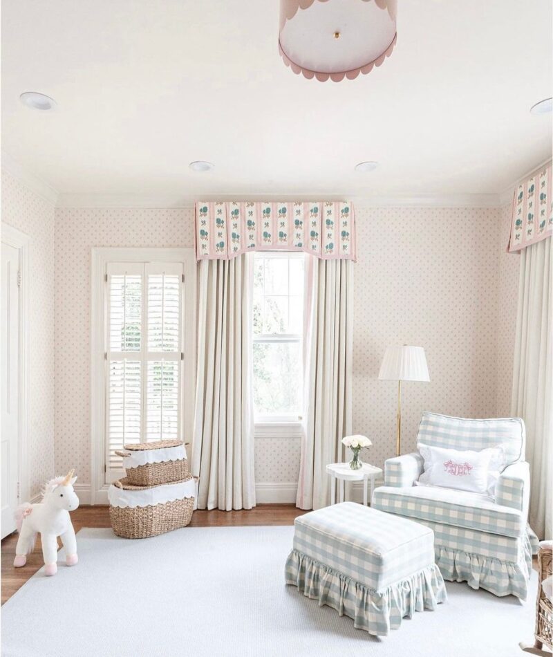 New Home Inspiration: Classic Pink & Green Girl’s Bedroom